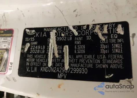 2016 Kia Soul из США, поврежденный, VIN KNDJN2A29G7299930